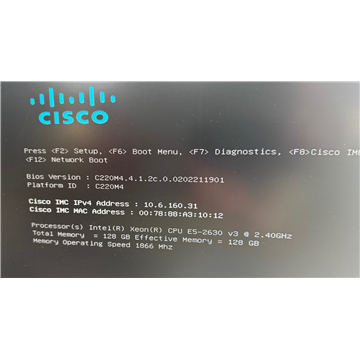 Cisco C220 M4 1U Server 128GB 960G Win2019
